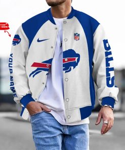 Customize Your Name With Buffalo Bills Button Down Baseball Varsity Bomber Jacket