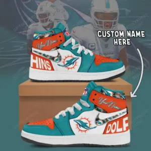 Miami Dolphins Custom Name AJ1 Shoes V47