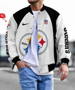 Customize Your Name With Pittsburgh Steelers Button Down Baseball Varsity Bomber Jacket