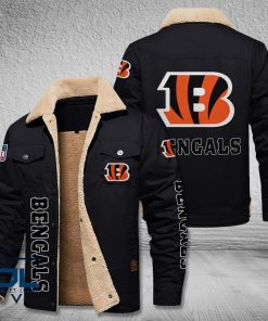 Cincinnati Bengals Fleece Leather Jacket V3116