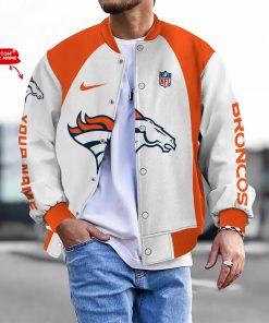 Customize Your Name With Denver Broncos Button Down Baseball Varsity Bomber Jacket