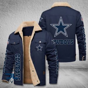 Dallas Cowboys Fleece Leather Jacket V3116