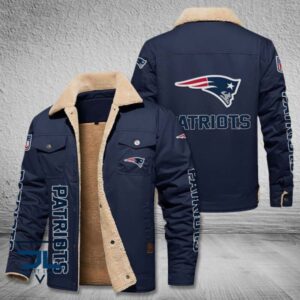 New England Patriots Fleece Leather Jacket V3116