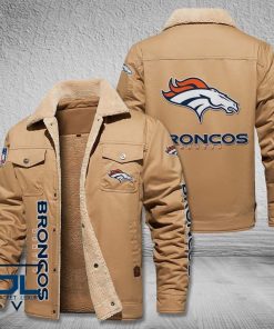 Denver Broncos Fleece Leather Jacket V3116