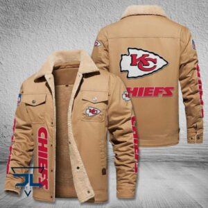 Kansas City Chiefs Fleece Leather Jacket V3116