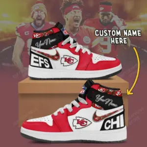 Kansas City Chiefs Custom Name AJ1 Shoes V47