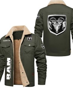 Los Angeles Rams Green Cargo Fleece Lined Cotton Jacket V22