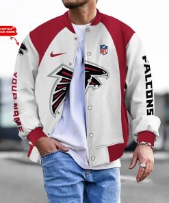 Customize Your Name With Atlanta Falcons Button Down Baseball Varsity Bomber Jacket