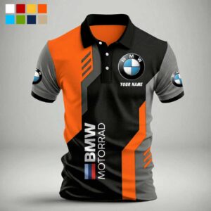 Custom Name BMW Motorrad Polo Shirt - Orange