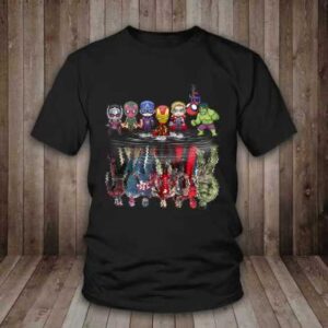 Chibi Avengers Water Reflection Short Sleeve T-Shirt