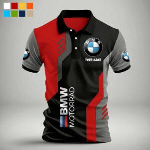Custom Name BMW Motorrad Polo Shirt - Red