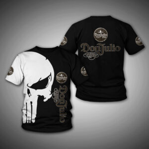 Don Julio Punisher Skull Print Short Sleeve T-Shirt
