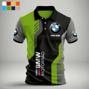 Custom Name BMW Motorrad Polo Shirt - Green