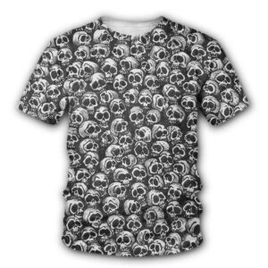 Hand-Drawn Skull All-Over Print Short Sleeve T-Shirt