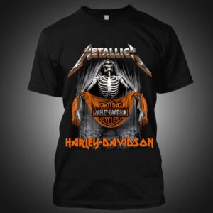 Metallica × Harley-Davidson Skeleton Graphic Short Sleeve T-Shirt