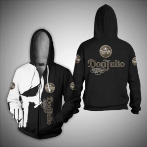 Don Julio Punisher Skull Print Full-Zip Hoodie