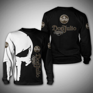 Don Julio Punisher Skull Print Long Sleeve T-Shirt