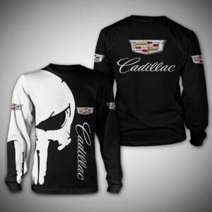 Cadillac Punisher Skull Long Sleeve Shirt - Black & White Edition