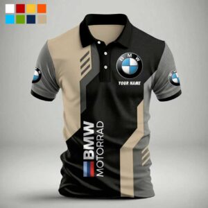 Custom Name BMW Motorrad Polo Shirt - Beige