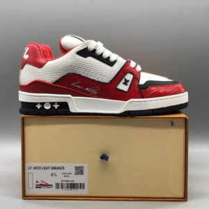 LV Trainer Croc Leather Low-Top Sneaker Red