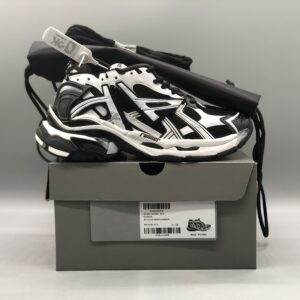 Balenciaga Runner Black White Contrast Mesh Chunky Technical Sneakers