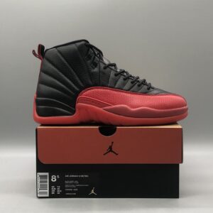 Air Jordan 12 Retro Flu Game Black Red High Top Basketball Sneakers