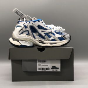 Balenciaga Runner White Blue Mesh Technical Dad Sneakers