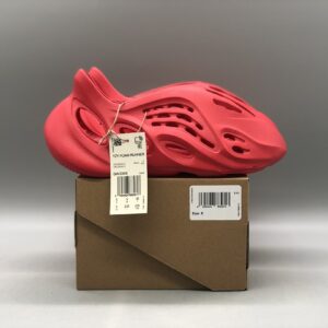 Adidas YZY Foam Runner Bright Red Hollow Slip-On Casual Sandals