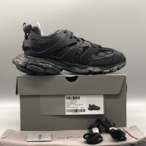 Balenciaga Track All Black Hollow Out Chunky Dad Sneakers