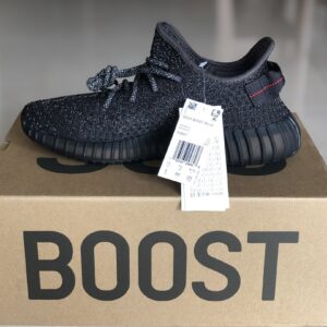 Yeezy 350 V2 Black Reflective Unisex Breathable Knit Boost Casual Sports Sneakers