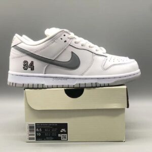 Supreme × Nike SB Dunk Low White Street‑wear Skate Sneakers