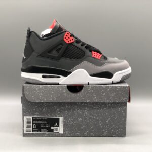 Air Jordan 4 Retro Infrared Dark Grey Black White Basketball Sneakers
